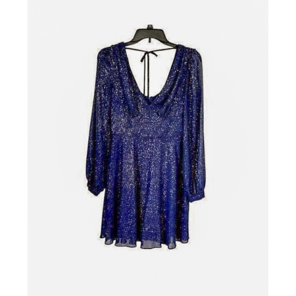 Blue Long Sleeve V-Neck Semi-Formal‎ Dress Size 1/2 Homecoming